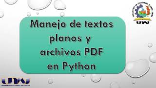 Manejo de formatos planos y PDF con python
