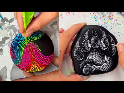 #2Fantastic art video With simple stones and paints.