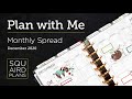 Plan with Me :: Slow Ho Ho December :: Squaird Plans Monthly Spread :: Classic Happy Planner :: 2020