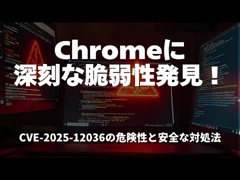 Google 動作異常なし Chromeに超危険な脆弱性「CVE-2025-12036」発見｜今すぐアップデートを