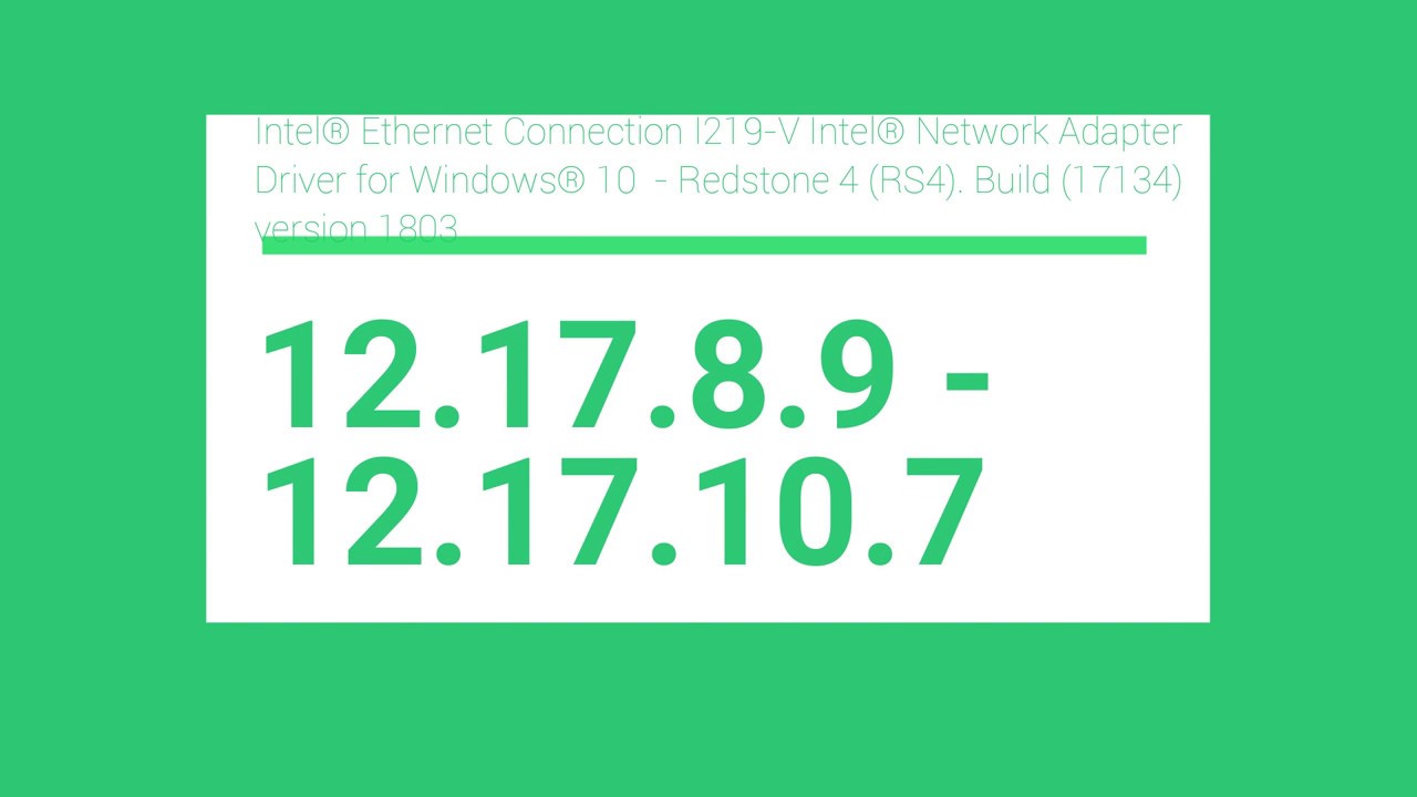 microsoft vs intel r network connections drivers