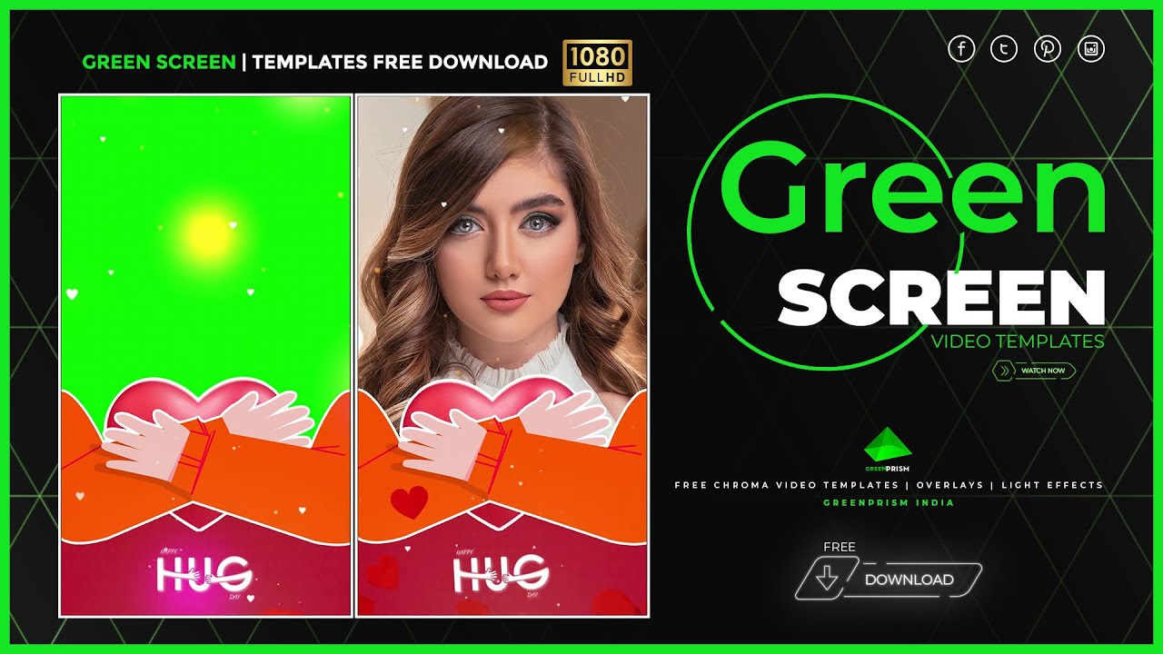 Happy Hug Day | valentine week | Green Screen | Video Templates ...