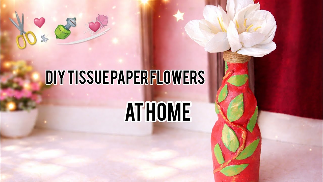 Easy and Beautiful Tissue Paper Flowers Making 🥀DIY - How To Make A ...