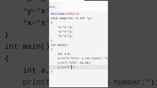 Swapping Two Numbers Using XOR in C