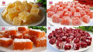 Super 4-Piece Turkish Delight Recipe. "Orange-Watermelon-Pomegranate-Pumpkin" Desserts