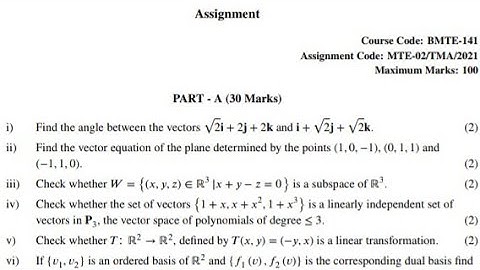 BMTE-141 SOLVED ASSIGNMENT 2021-22  // BMTE141 SOLVED ASSIGNMENT  // #bmte #bmte141
