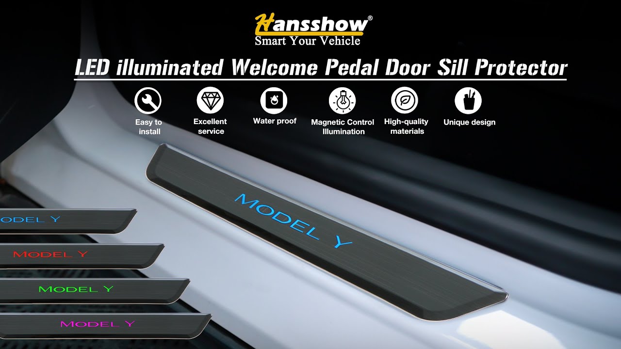 Model 3/Y Colorful illuminated Welcome Pedal Door Sill Protector
