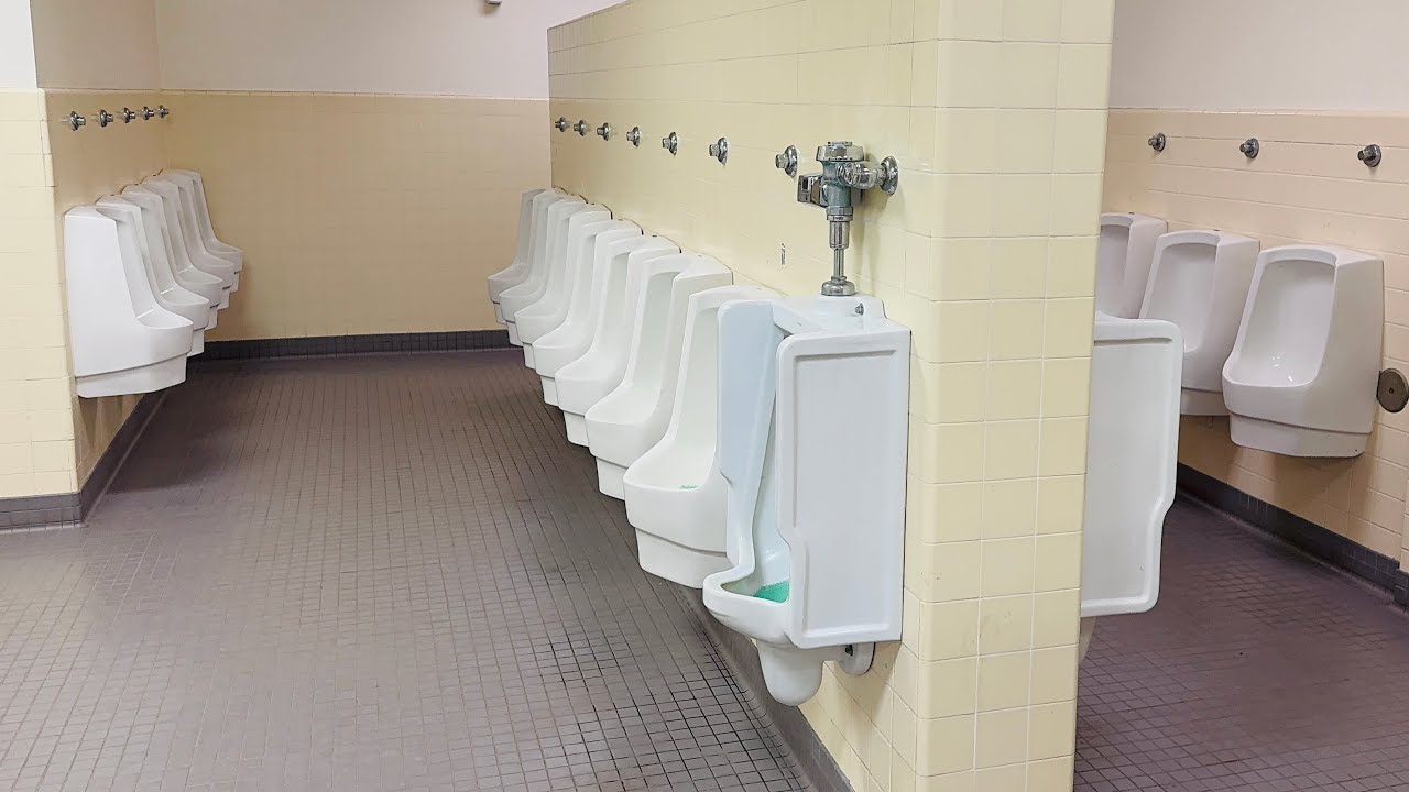 Men’s Restroom Tour with Urinal & Toilet Flush | Paddock Room, Santa Anita Park, Arcadia, California
