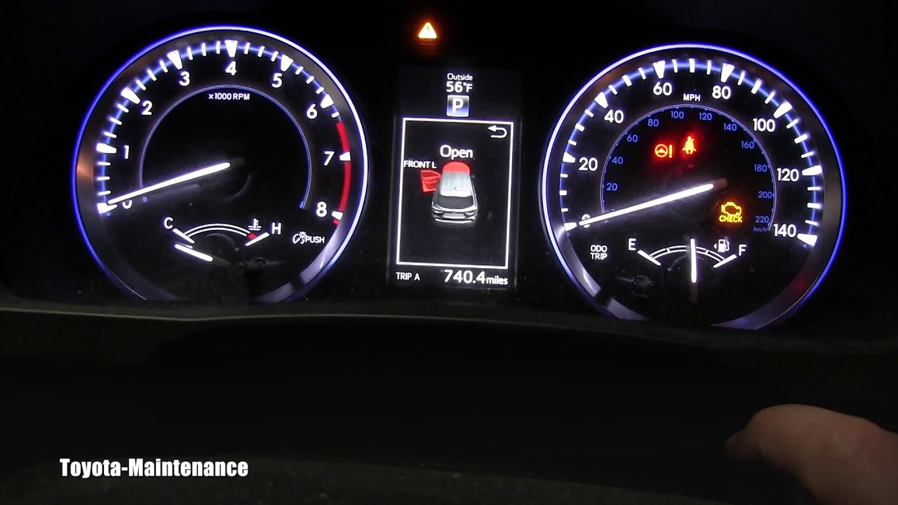 How to reset maintenance reminder on 2015 Toyota Highlander - YouTube