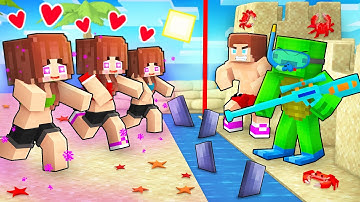JJ LOVE CURSE VS Security Summer House - Maizen Minecraft Animation