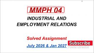 MMPH 04 Solved Assignment 2026-2027 | MMPH 04 Solved Assignment 2027 English | MMPH 04 Assignment