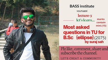 Ellipse solved question of TU (2074) in nepali by suraj sah, ellipse one shot. B.Sc,B.A,B.Ed.