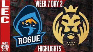 RGE vs MAD Highlights | LEC Spring 2021 W7D2 | Rogue vs MAD Lions