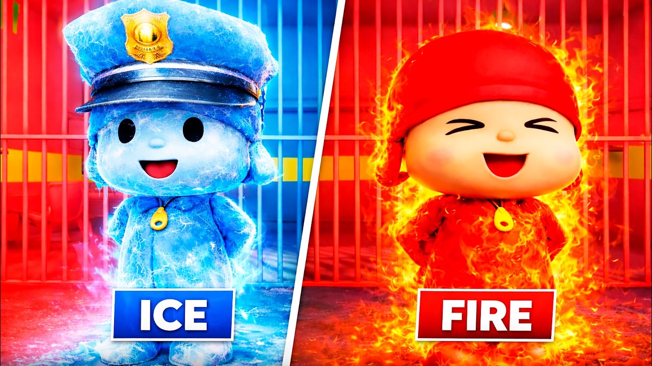 WATER VS FIRE POCOYO PRISON RUN OBBY ROBLOX