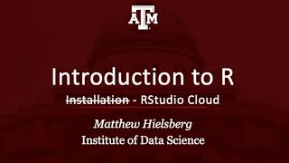 Introduction to R: Installation: RStudio Cloud (01 02 installation 03 rstudiocloud)