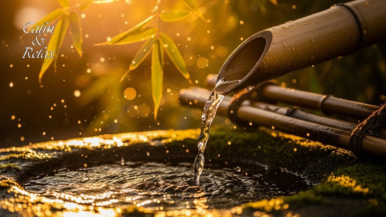 Stop Overthinking & Clear Your Mind | Healing Water Sounds from Bamboo Fountain for Anxiety