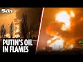 Massive FIRE At Russian Oil Base After Bold Ukrainian Drone Attack Massive FIRE At Russian Oil Base After Bold Ukrainian Drone Attack
