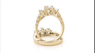 Three Stone Round Diamonds Engagement Ring  LR6151