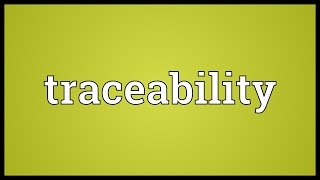 Traceability Meaning