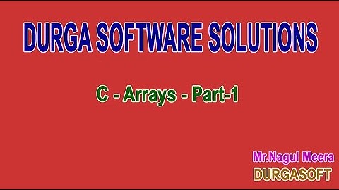 C  Arrays  Part 1