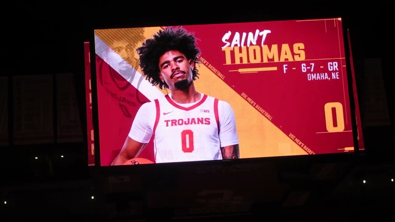 Meet Our USC Men's Basketball Starters on the Galen Center Big Screen