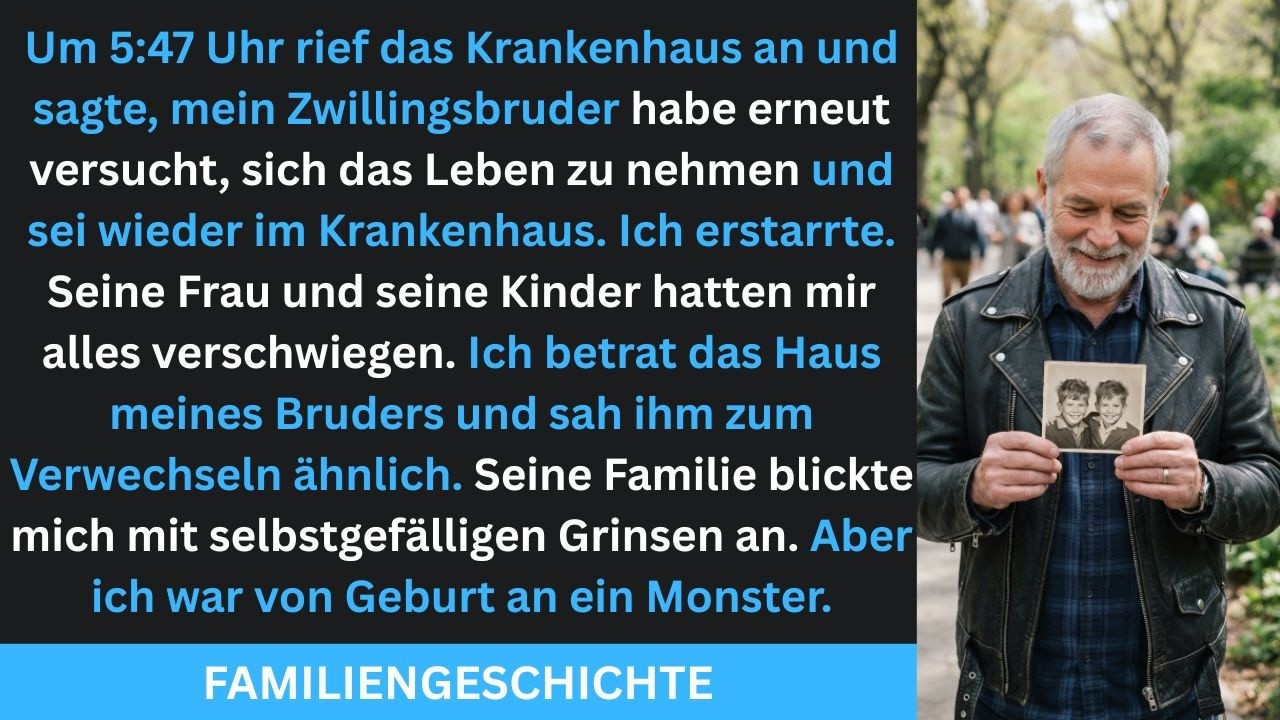 Um 4:17 Uhr morgens klingelte das Telefon. Die Krankenschwester sagte: „Ihr Bruder wurde eingeliefert. Es war ein Selbstmordversuch.“ Dann fügte sie hinzu: „Das ist nicht sein erster Versuch.“...