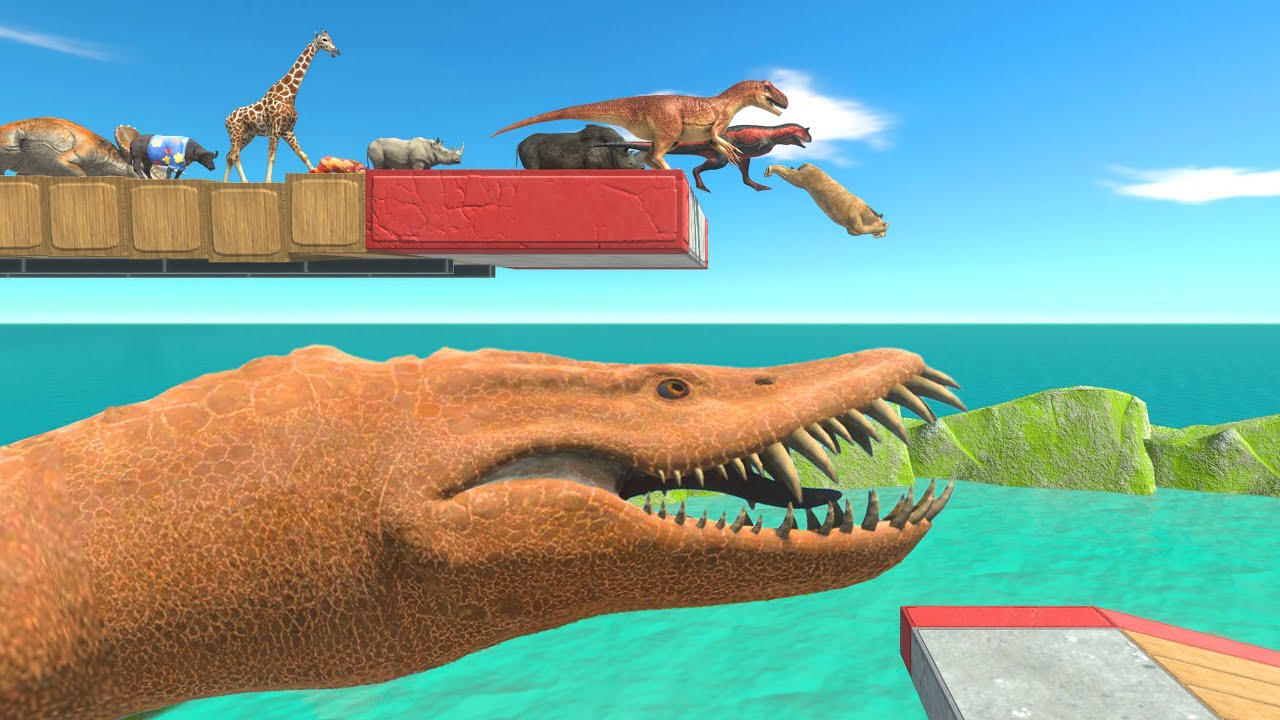Deadly Water Pit Full of Elasmosaurus – Can Anyone Make the Jump - Animal Revolt Battle Simulator