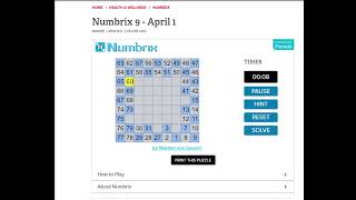 AI Solve Daily Numbrix 9 Puzzle: 4/1/2025 (ASMR) screenshot 5