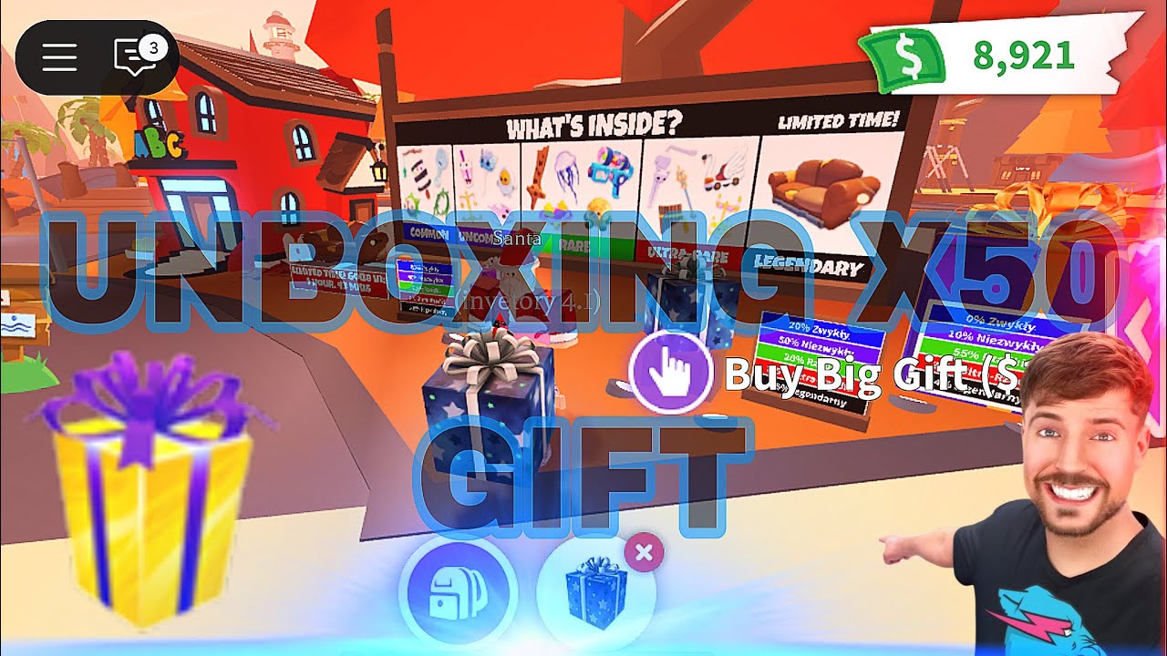 UNBOXING x50 GIFT ADOPT ME ROBLOX *LEGENDARY*