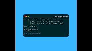 Python Pandas - Convert list of dictionaries to Pandas data frame