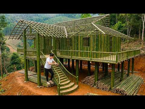 Young Woman Gave Up Her Luxurious Life and Built Herself a Bamboo Villa in Just 165 Days.