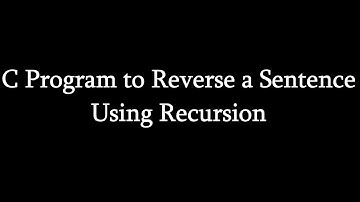 C LANGUAGE || BASIC PROGRAMMING || C program to Reverse a Sentence Using Recursion ||