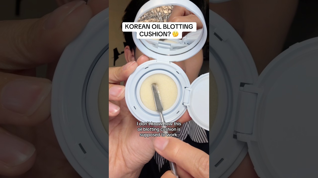 blotting my oily face with a WET cushion? 🫢💦