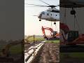 Helicopter Deploys Excavator on Rice Field | Insane Farming & Engineering Operation! #shorts #video