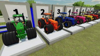 Big Tractor and Obstacle Course  Eight Tractors with Mighty Pirelli Tires | Count Vehicles