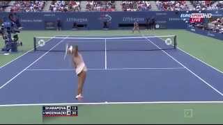 2014 US Open Wozniacki serve & rally
