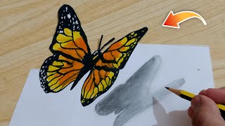 How To Draw A 3D Erfly Mind-Blowing Optical Illusion Art