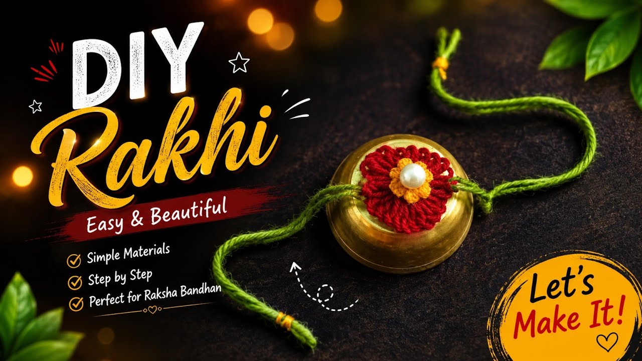 How to make RAKHI l DIY l WOOLEN RAKHI HANDMADE RAKHI l EASY RAKHI ...