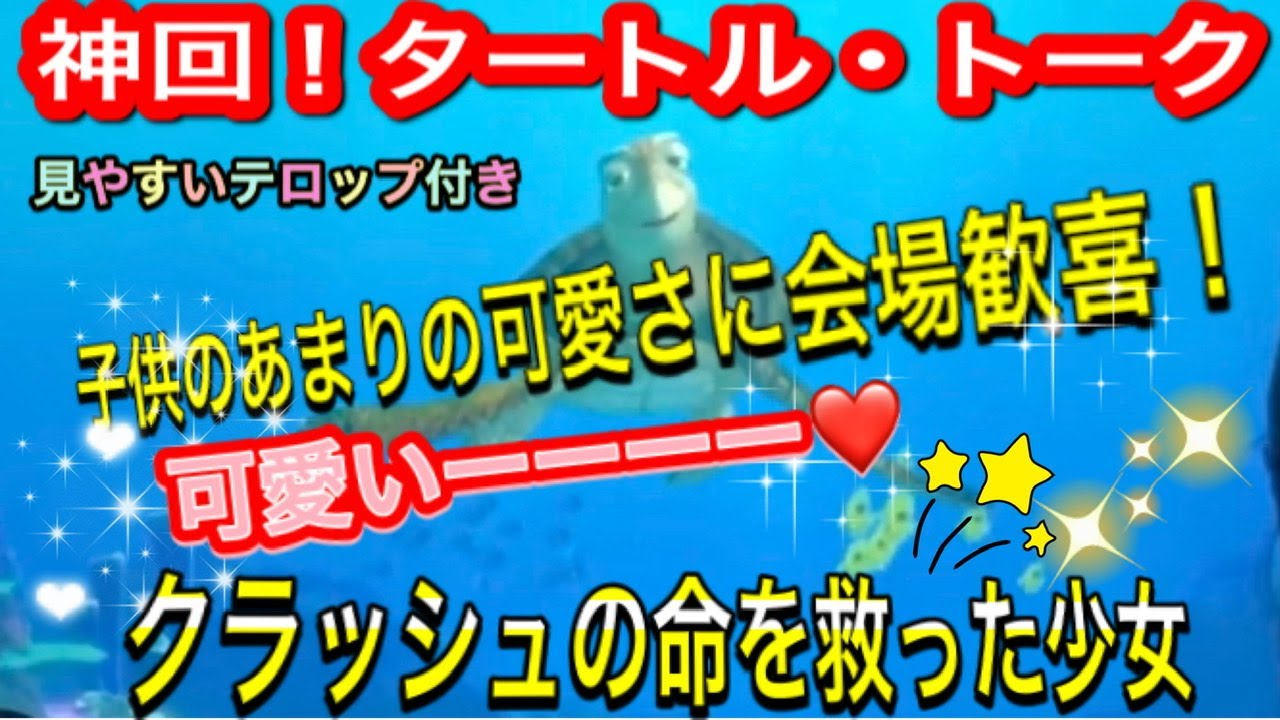 超可愛い 子供の質問に思わず会場歓喜 可愛いーーーー クラッシュの命を救う少女 タートル トーク 東京ディズニーシー 東京ディズニーランド ハプニング 芸能人 Youtube