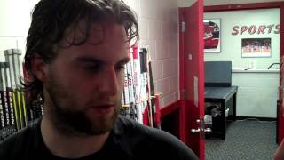 SCSU Hockey Interviews with Nic Dowd and Ben Hanowski SCSU 7, UW 2