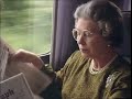 The Queen traveling by train 1992
