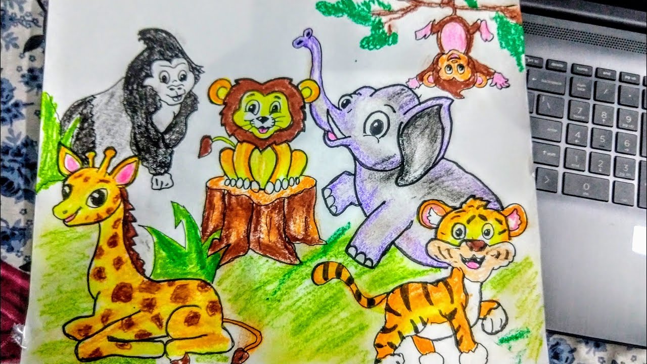 How to draw zoo drawing for kids | animals drawing - YouTube