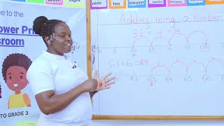 CBC Grade 1 Math Lesson 57 of 150 : Adding a 1-Digit Number to a 2-Digit Number Using a Number Line