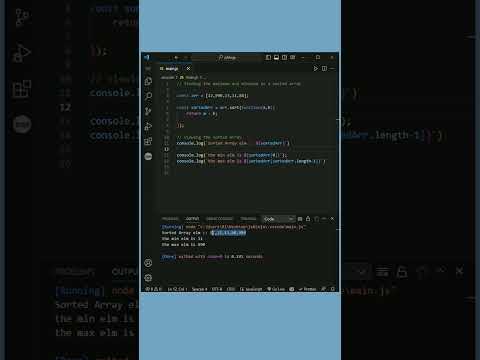 How to Find the Min/Max Elements in an Array in JavaScript || javascript ||#ytshorts #shortsfeed