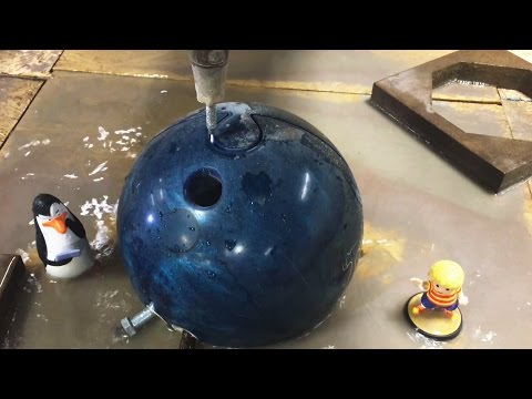 Bowling Ball vs a 60,000 PSI Waterjet