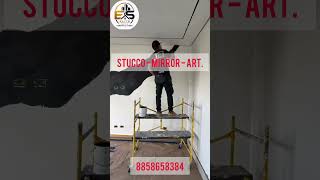Luxury Mirror Wall Finish ✨ Stucco Mirror Art and Epoxy Design #interiordesign #viral