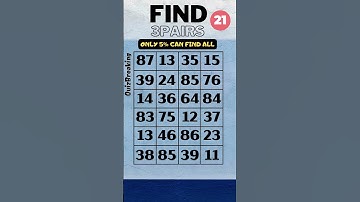 Find 3 Pairs, only 5% over 60s can find all, how many can you find in 30 seconds?