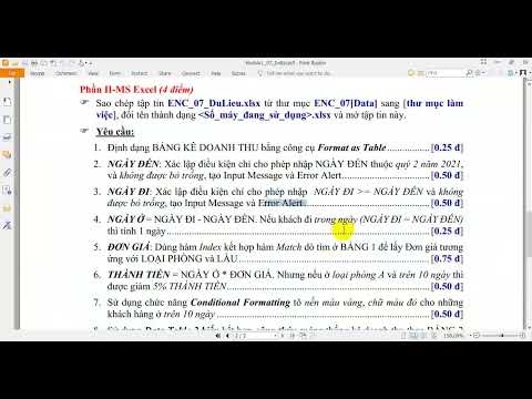 Video [HUTECH] Module 1 - Excel nâng cao - Đề số 7 - Câu... - youtube