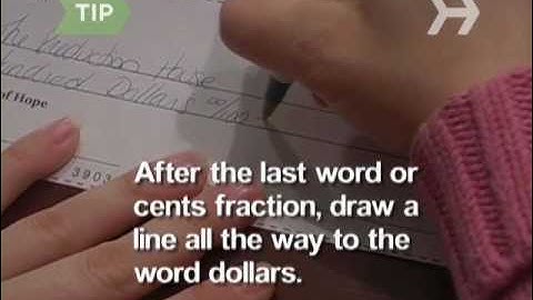 How to Write a Check