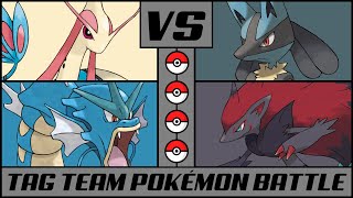 GYARADOS\&MILOTIC vs LUCARIO\&ZOROARK | Pokémon Double Battle